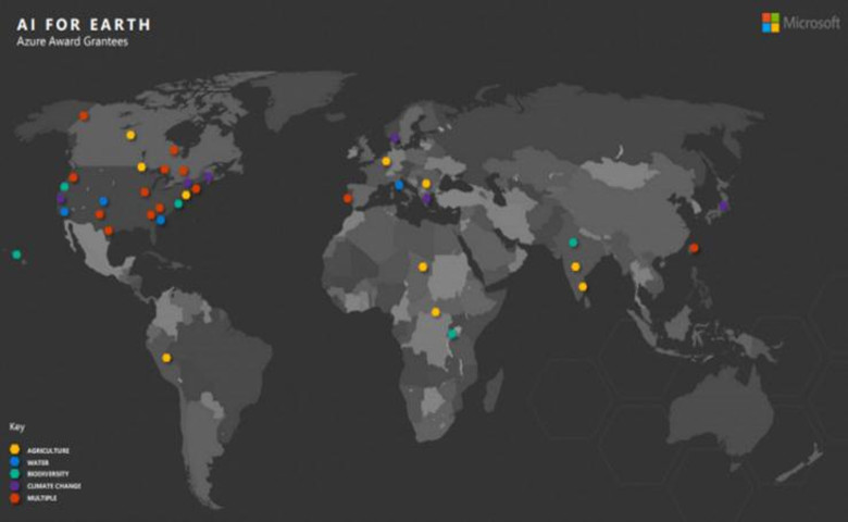 微软投入了5000万美元  用于地球人工智能计划