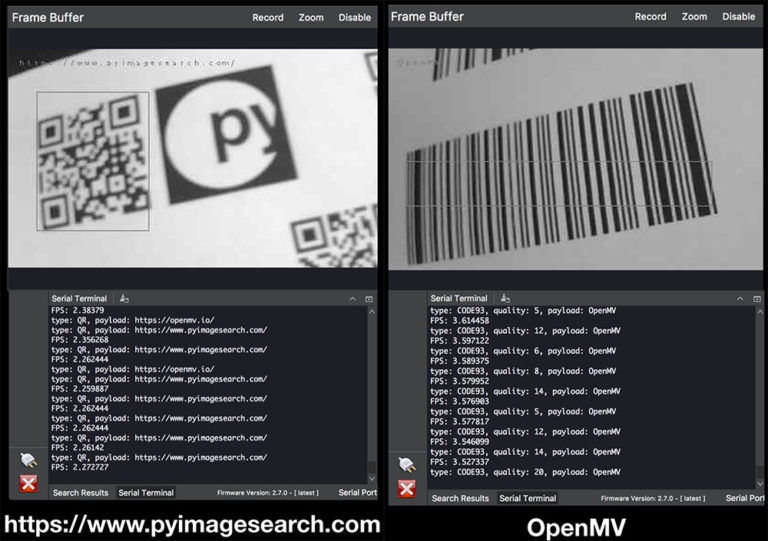 使用Python和OpenMV读取条形码