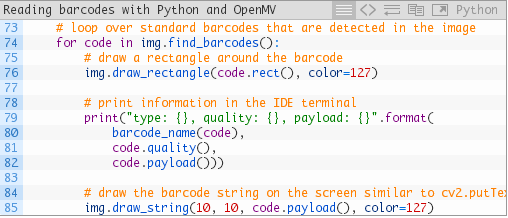 使用Python和OpenMV读取条形码