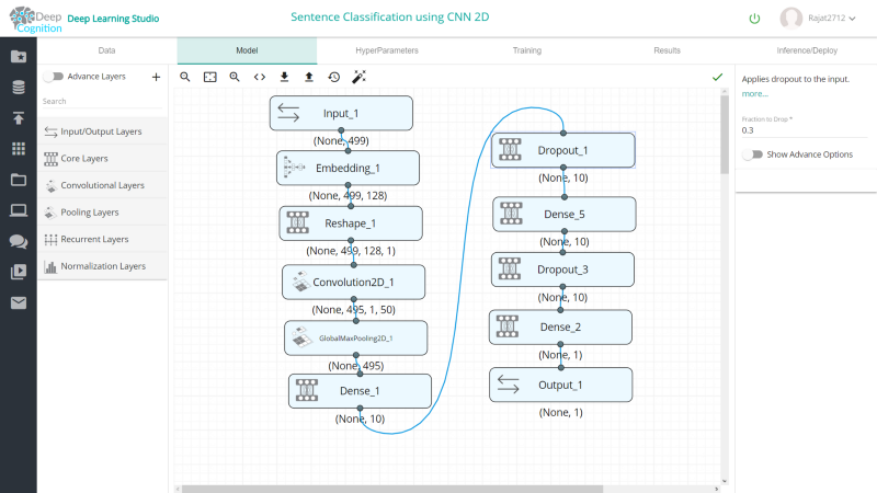 使用CNN和Deep Learning Studio进行句子分类