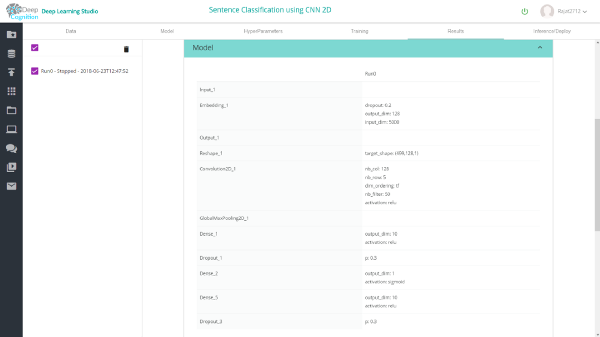 使用CNN和Deep Learning Studio进行句子分类