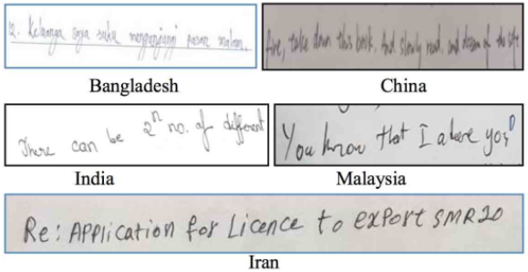 AI通过读取手写英文笔迹来判断国籍