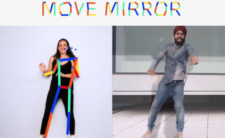 谷歌Move Mirror机器学习实验：你一动，8万张图像跟着动作匹配