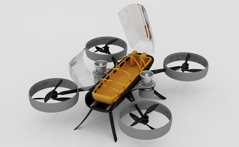 自动航空救护车概念获得无人机博览会的2万美元奖金