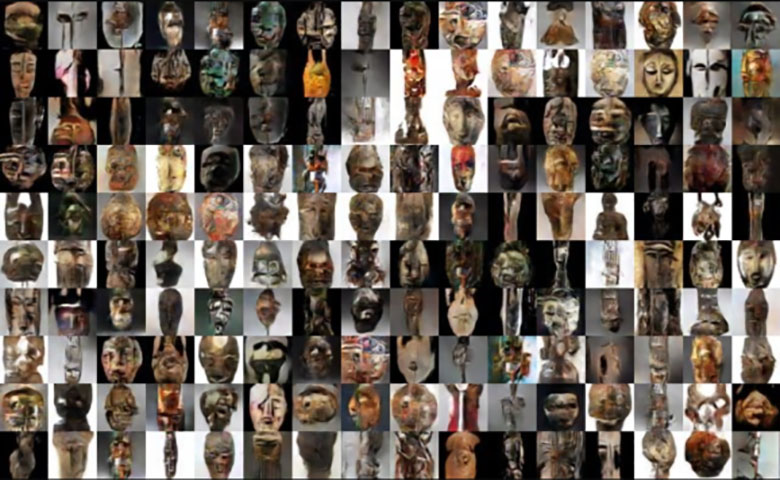 AI生成逼真的非洲部落面具图像