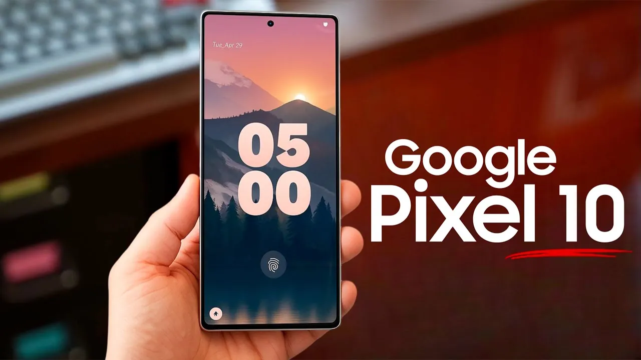 Close-up of the ultrasonic fingerprint scanner on Pixel 10 Pro XL