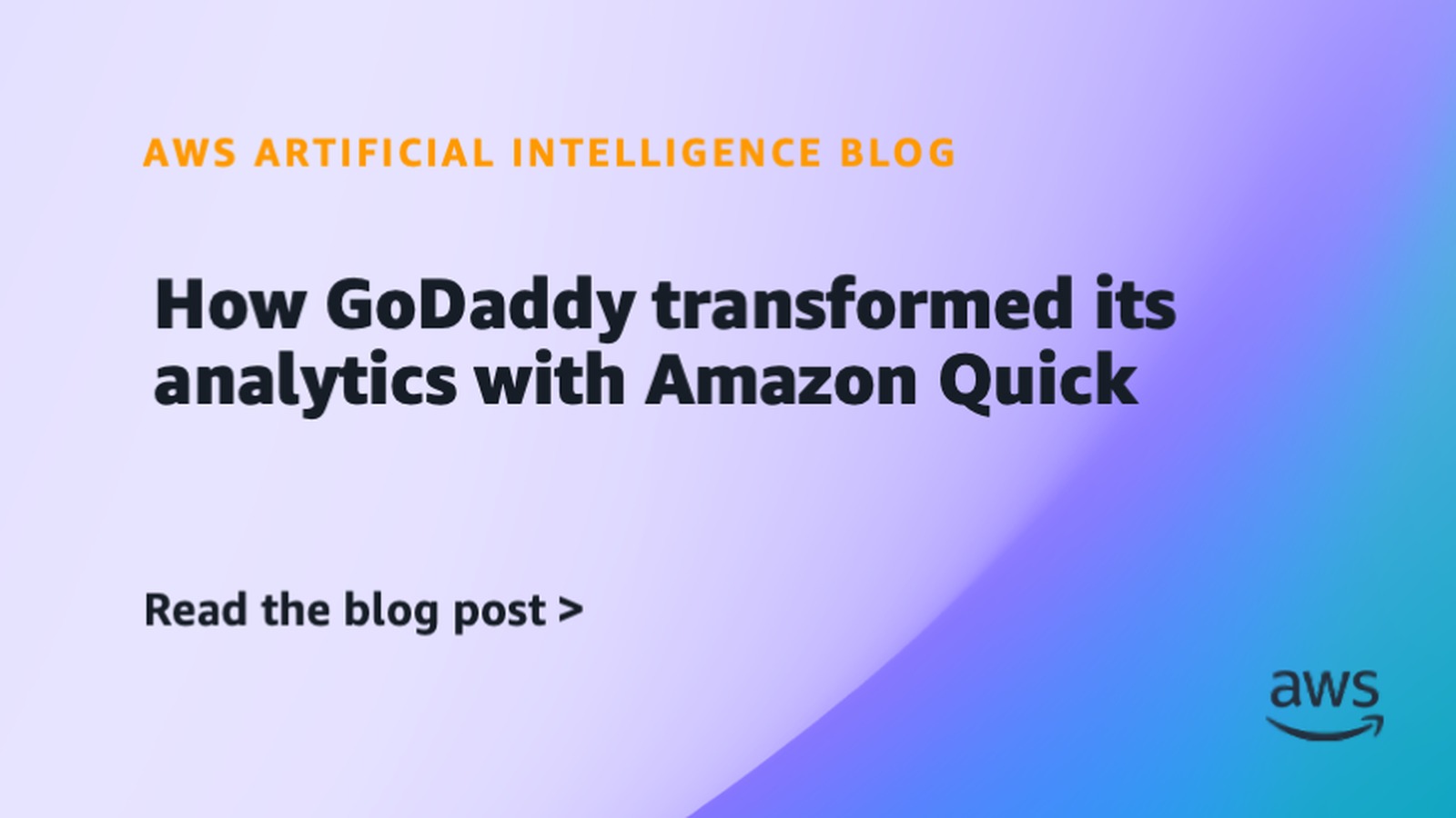 AWS官方案例图展示GoDaddy使用Amazon Quick改造企业分析